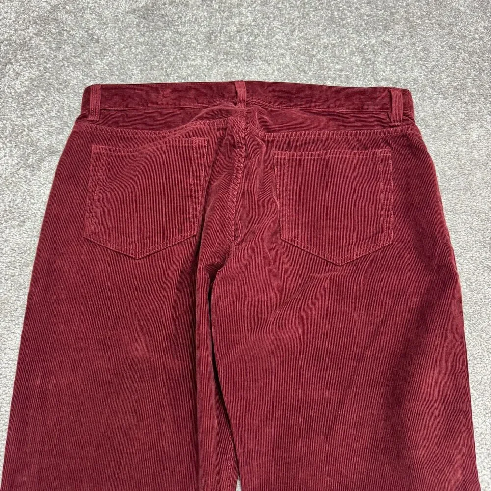 J.Crew Urban Slim Fit Corduroy Pants Mens 33x30 Maroon Red Cotton Flat Front